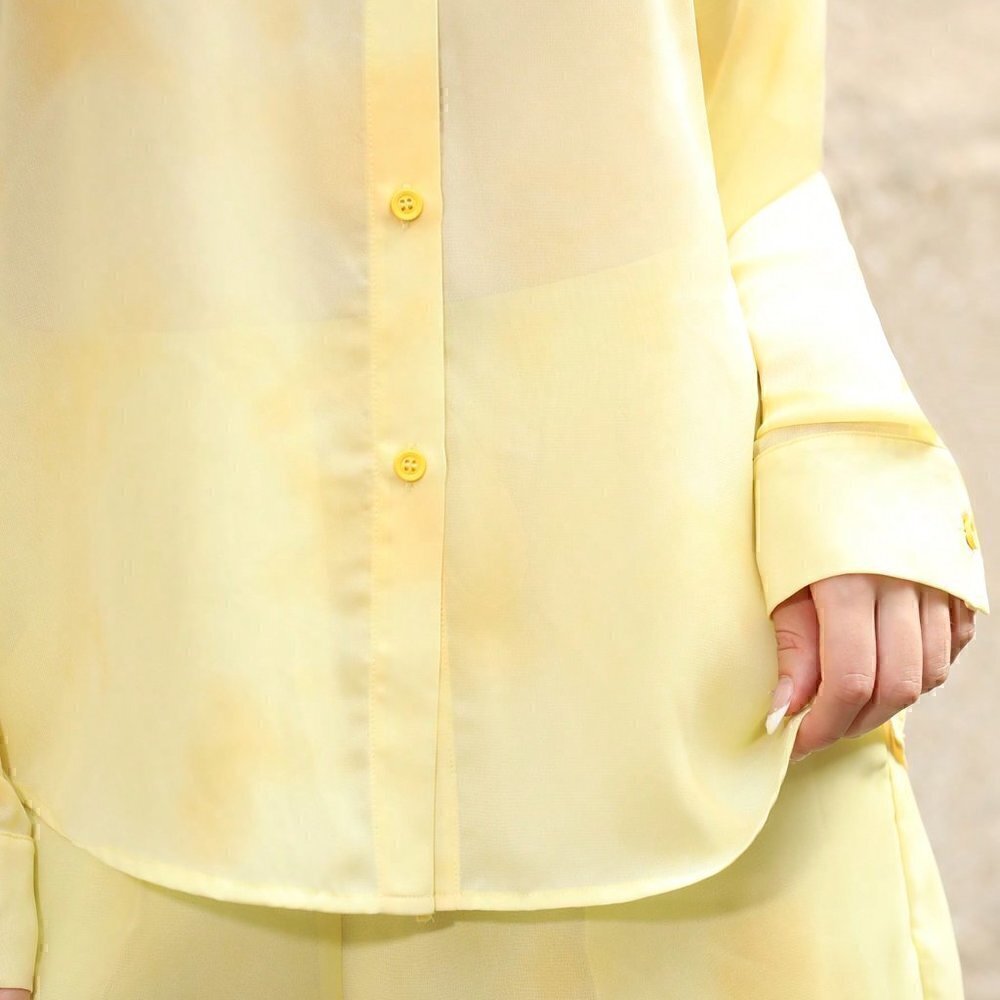 Yellow Boho Womens Shirt & Shorts Set - Picture 4 of 5